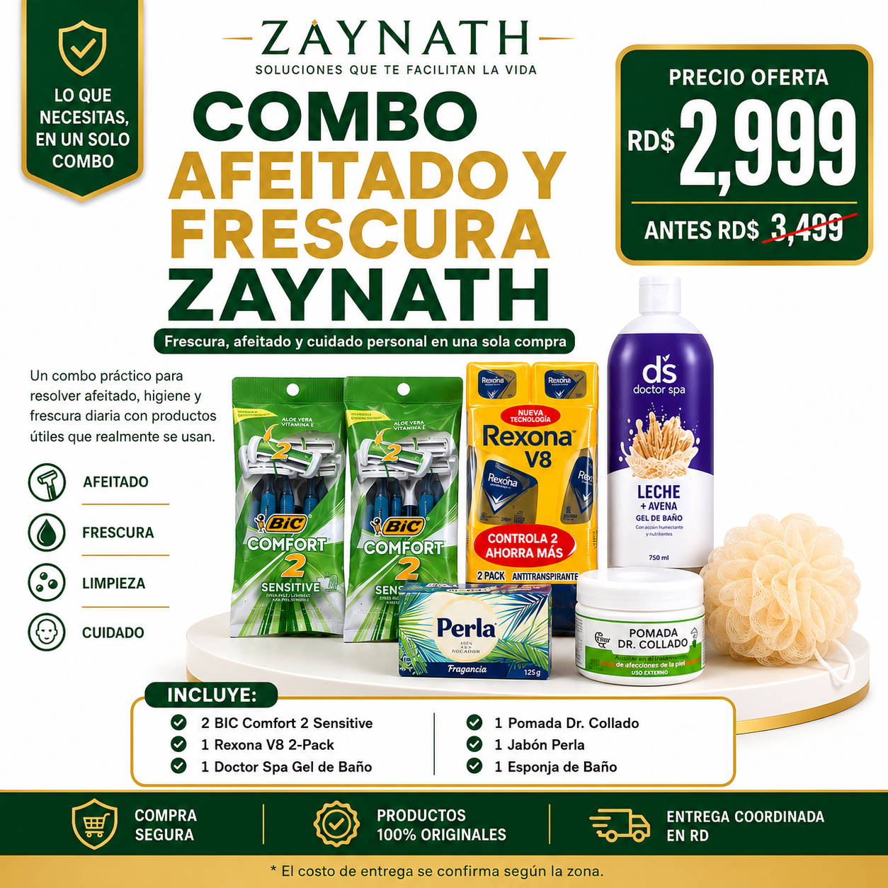 Combo Afeitado y Frescura Zaynath