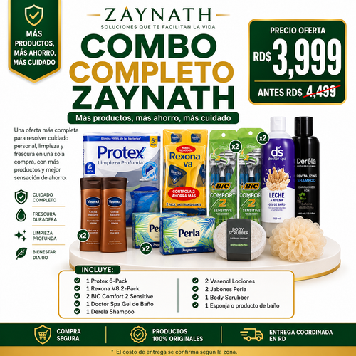 Combo Completo Zaynath más productos más ahorro