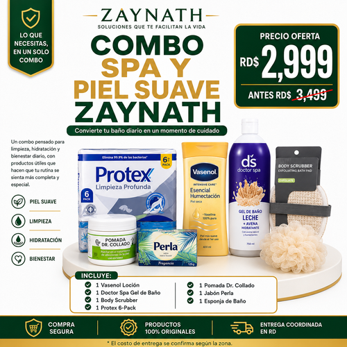 Combo Spa y Piel Suave Zaynath de cuidado corporal